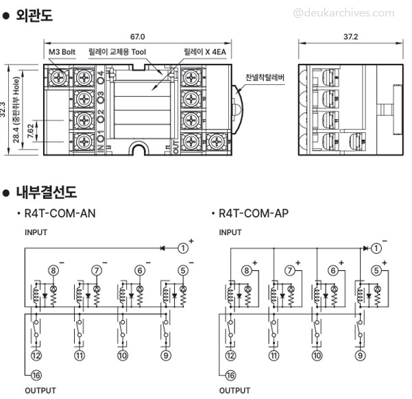 R4T-COM-AN AP 내부 회로도와 NPN PNP 결선 차이